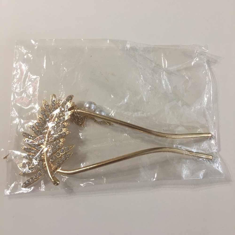 Elegant feather double pin for hair accessories